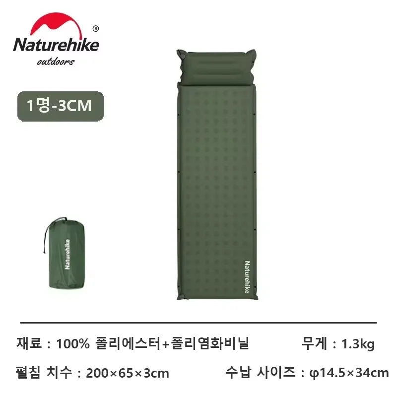 Naturehike D01 Self-inflating Air Mat Splicable Camping Sleeping Pad Travel 3 6cm Air Mattress Hiking Tent Mat Outdoor Bed Mats