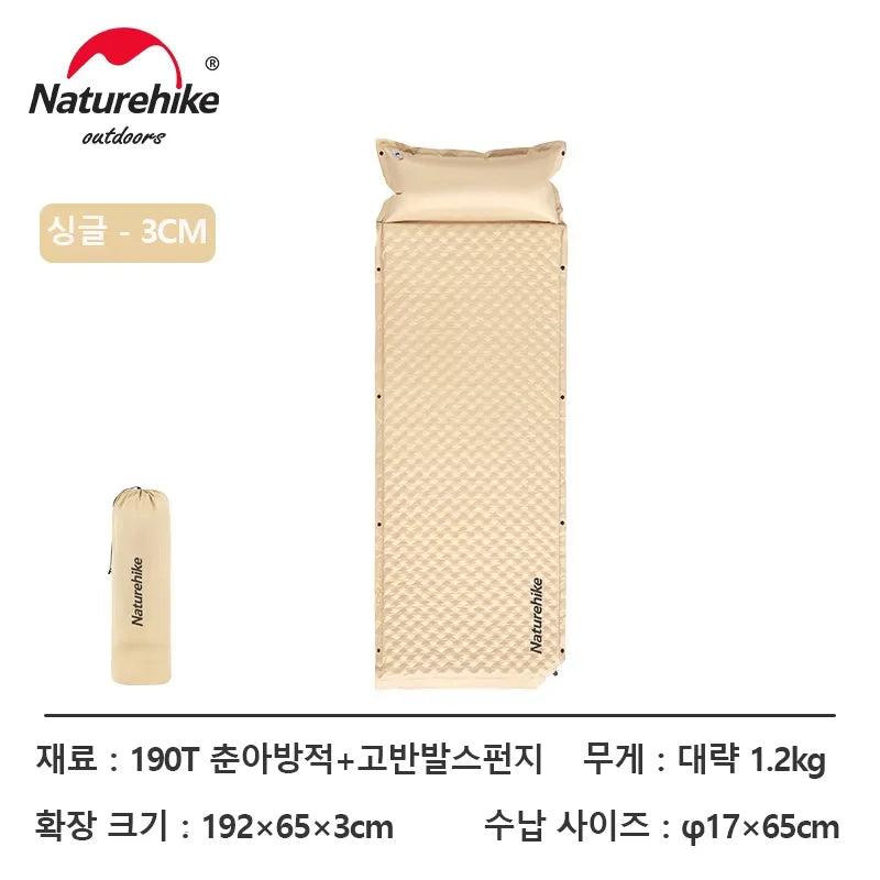 Naturehike D01 Self-inflating Air Mat Splicable Camping Sleeping Pad Travel 3 6cm Air Mattress Hiking Tent Mat Outdoor Bed Mats