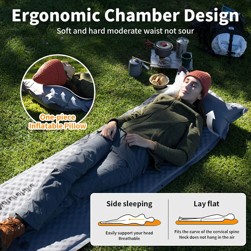 Naturehike D01 Self-inflating Air Mat Splicable Camping Sleeping Pad Travel 3 6cm Air Mattress Hiking Tent Mat Outdoor Bed Mats