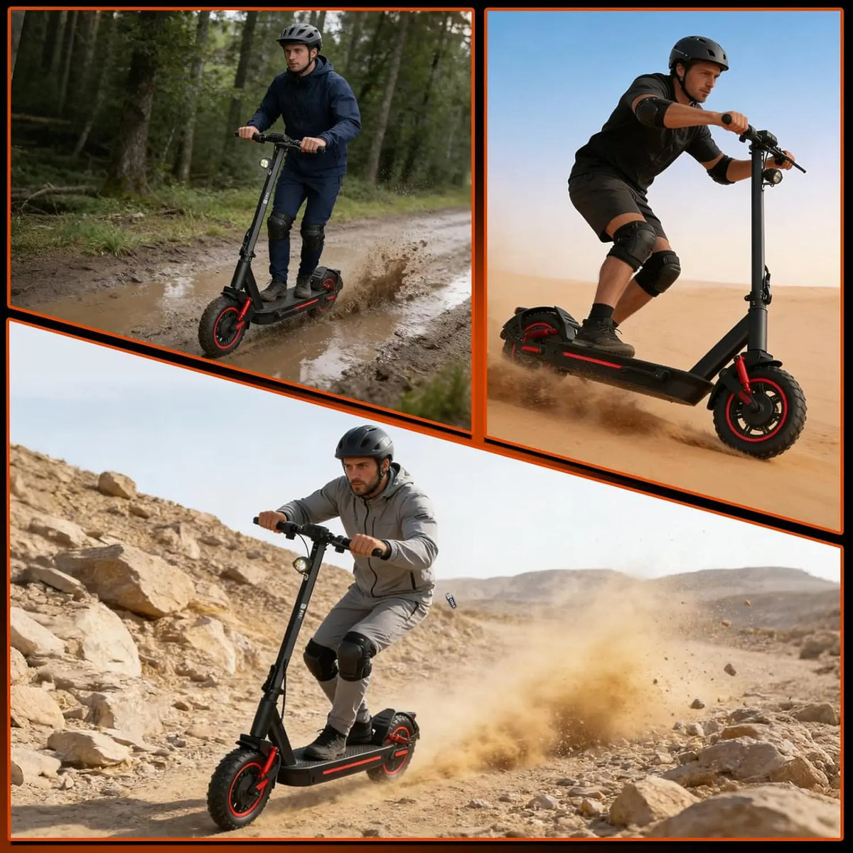 Adult Electric Foldable Scooter 30 MPH Fastest Dual Suspension 1200W Peak Power 33 Miles Long Range 10 Inch Off-Road Tires 48V 15Ah