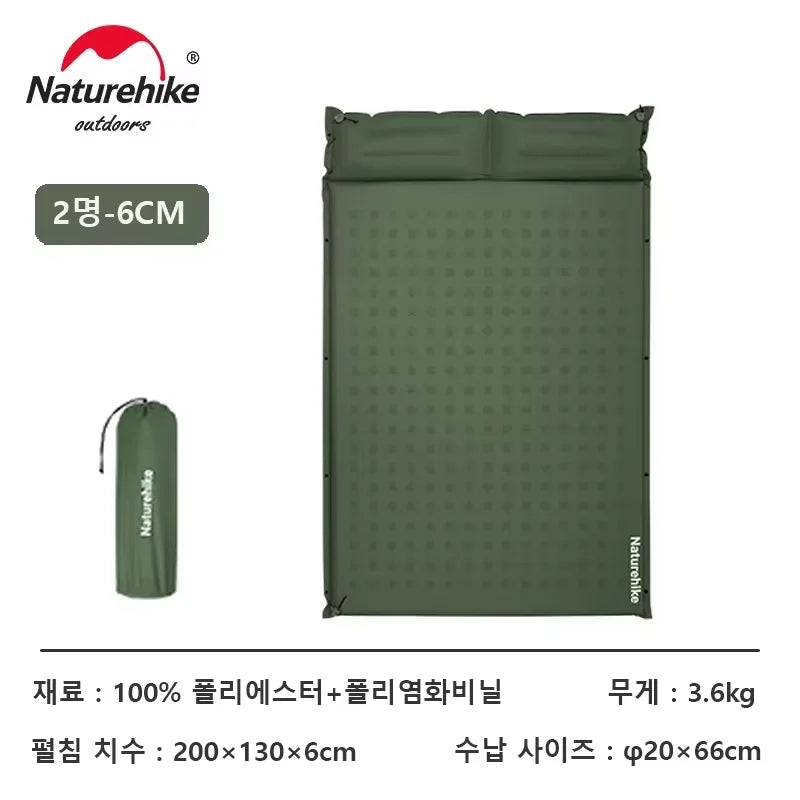 Naturehike D01 Self-inflating Air Mat Splicable Camping Sleeping Pad Travel 3 6cm Air Mattress Hiking Tent Mat Outdoor Bed Mats