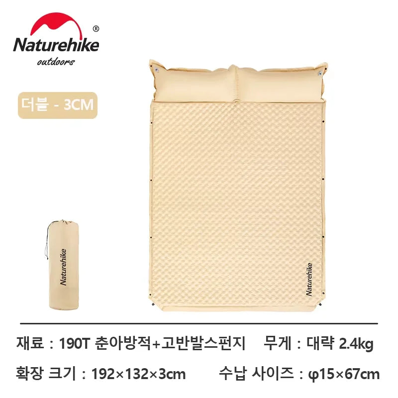 Naturehike D01 Self-inflating Air Mat Splicable Camping Sleeping Pad Travel 3 6cm Air Mattress Hiking Tent Mat Outdoor Bed Mats