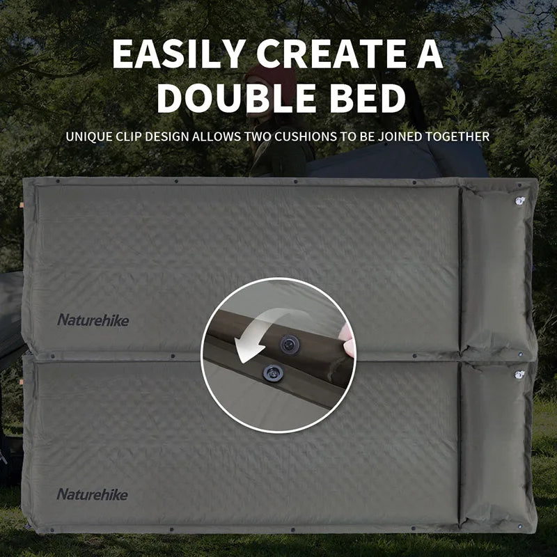 Naturehike D01 Self-inflating Air Mat Splicable Camping Sleeping Pad Travel 3 6cm Air Mattress Hiking Tent Mat Outdoor Bed Mats