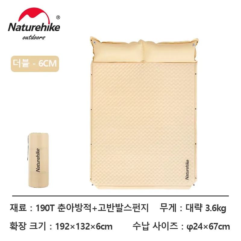 Naturehike D01 Self-inflating Air Mat Splicable Camping Sleeping Pad Travel 3 6cm Air Mattress Hiking Tent Mat Outdoor Bed Mats