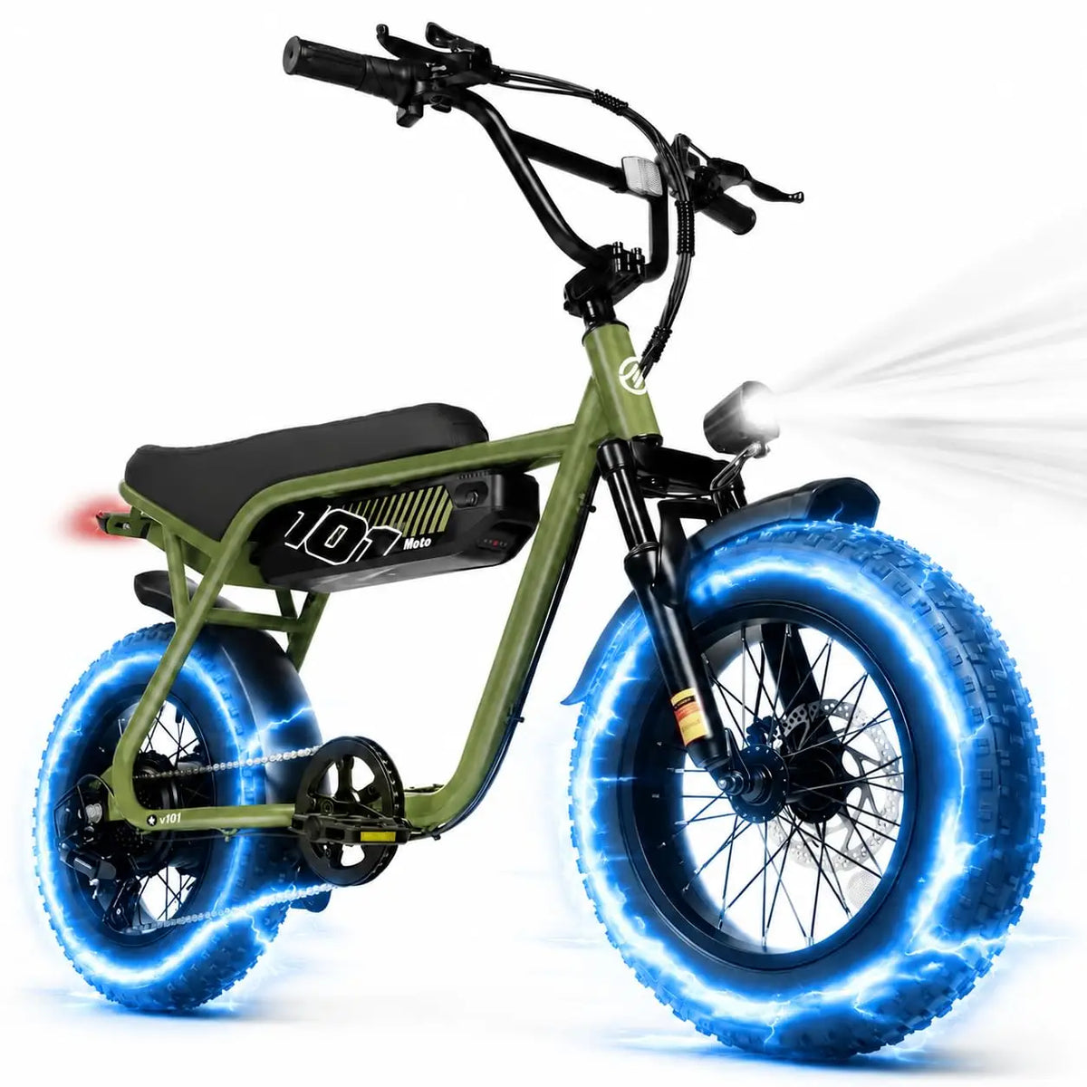 V101 Electric Bike 16"x4.0 Fat Tire 48V13Ah 20MPH 7-Speed Front Suspension Dirt E-Moped 60 Miles Youth & Adults, Customized