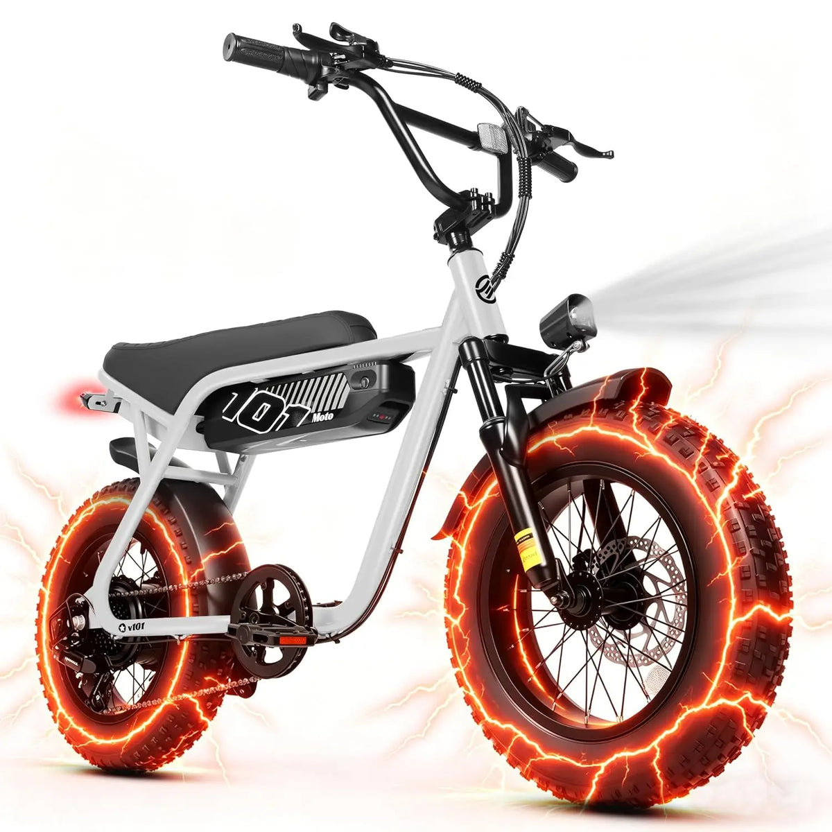 V101 Electric Bike 16"x4.0 Fat Tire 48V13Ah 20MPH 7-Speed Front Suspension Dirt E-Moped 60 Miles Youth & Adults, Customized