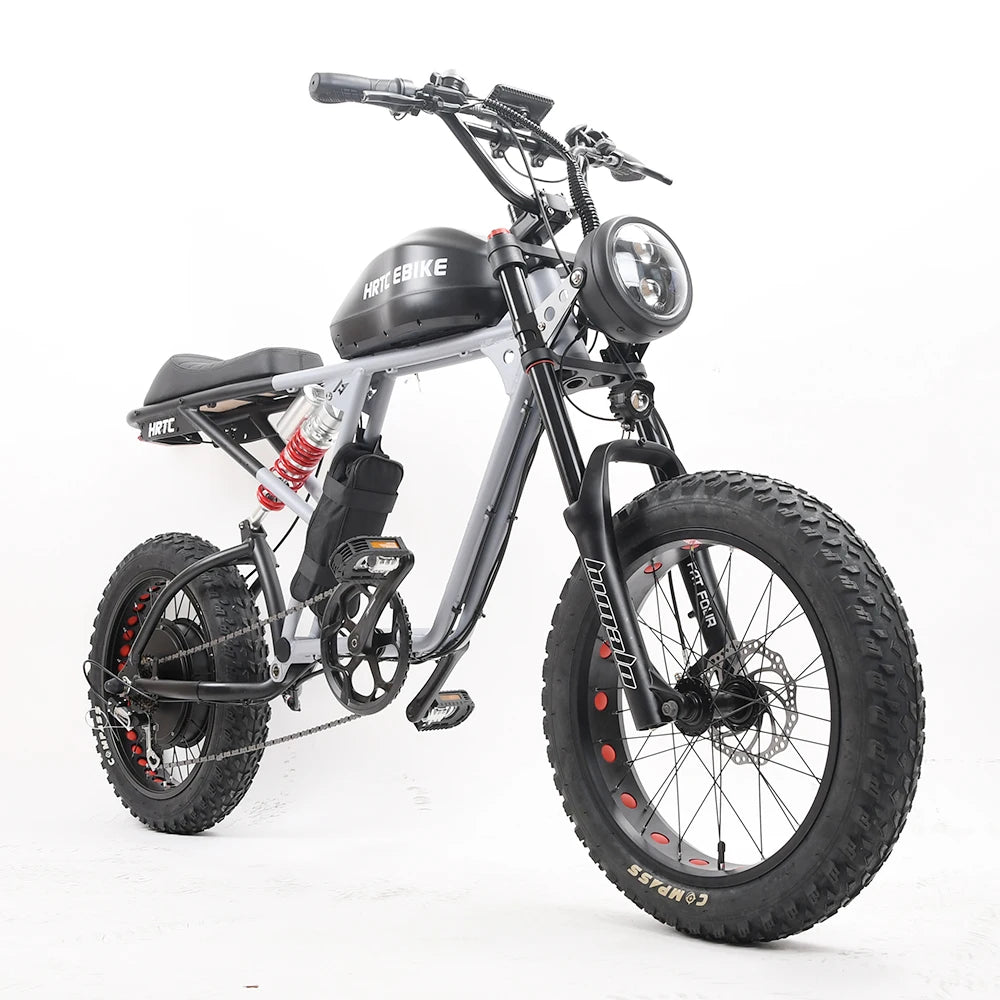 Electric Retro Motorcycle with Soft Tail, High Power Motor, Off-Road Motorbike, Off-road Bicycle, 20 Super Ebike, 48V, 1500W
